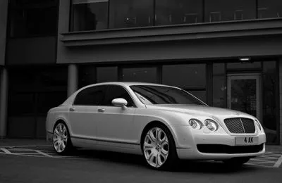 2009 Project Kahn Pearl White Bentley Flying Spur Prints and Posters