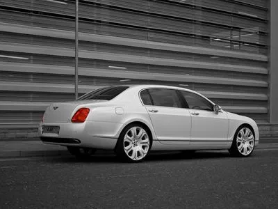 2009 Project Kahn Pearl White Bentley Flying Spur Poster