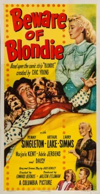 Beware of Blondie (1950) White Water Bottle With Carabiner