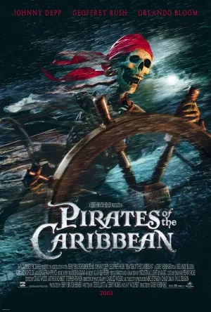 Pirates of the Caribbean: The Curse of the Black Pearl (2003) White Water Bottle With Carabiner