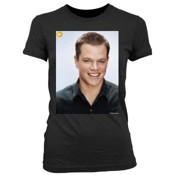 Matt Damon Women's Junior Cut Crewneck T-Shirt