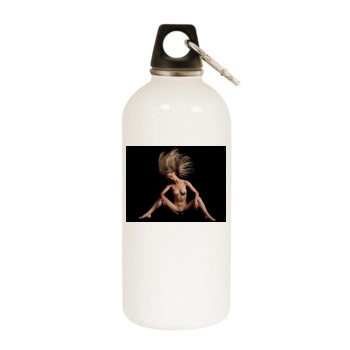 Tiffani White Water Bottle With Carabiner