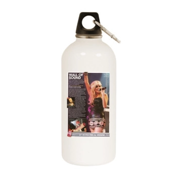 Pixie Lott White Water Bottle With Carabiner