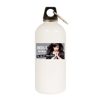 Indila White Water Bottle With Carabiner
