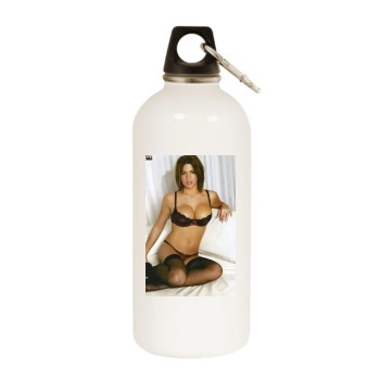 Kayleigh Pearson White Water Bottle With Carabiner