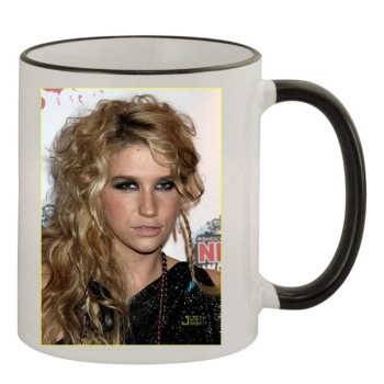 Kesha 11oz Colored Rim & Handle Mug