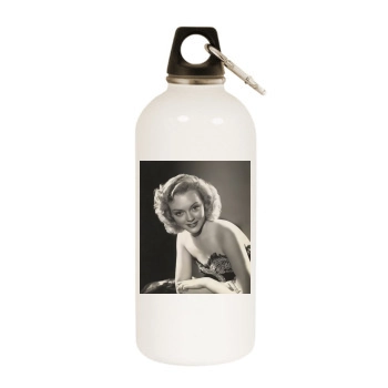 Leslie Brooks White Water Bottle With Carabiner
