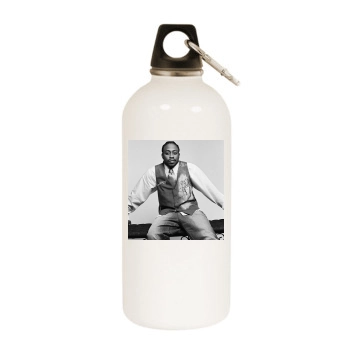 Raheem White Water Bottle With Carabiner