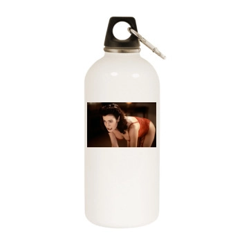 Sean Young White Water Bottle With Carabiner