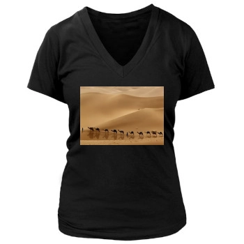 Desert Women's Deep V-Neck TShirt