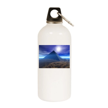 Desert White Water Bottle With Carabiner
