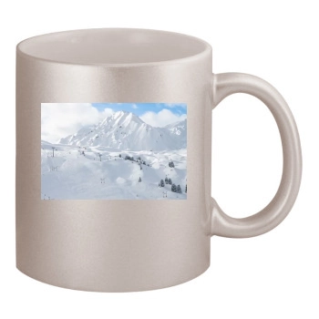 Mountains 11oz Metallic Silver Mug