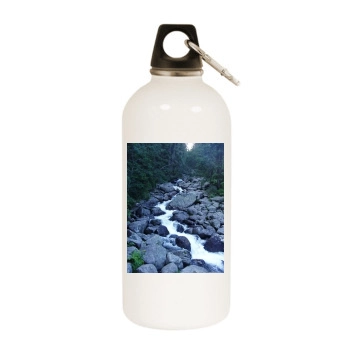 Waterfalls White Water Bottle With Carabiner