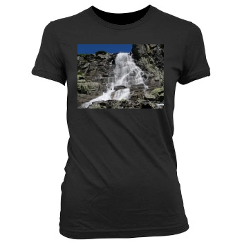 Waterfalls Women's Junior Cut Crewneck T-Shirt