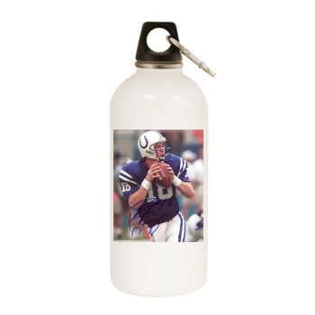 Peyton Manning White Water Bottle With Carabiner