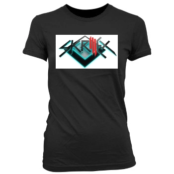Skrillex Women's Junior Cut Crewneck T-Shirt