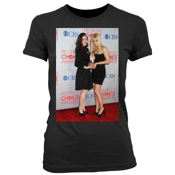 Kat Dennings Women's Junior Cut Crewneck T-Shirt