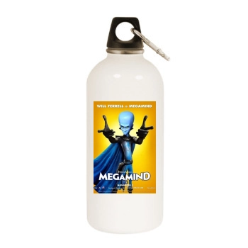Megamind White Water Bottle With Carabiner