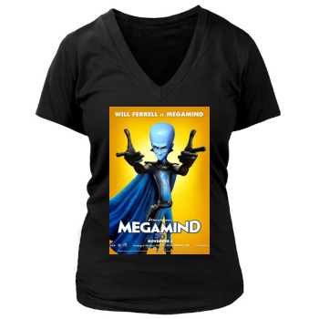 Megamind Women's Deep V-Neck TShirt
