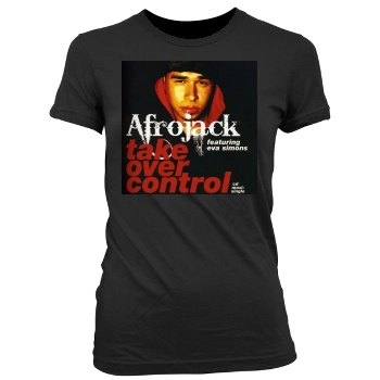 Afrojack Women's Junior Cut Crewneck T-Shirt
