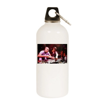 Afrojack White Water Bottle With Carabiner