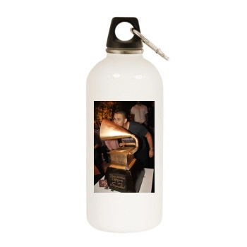 Afrojack White Water Bottle With Carabiner