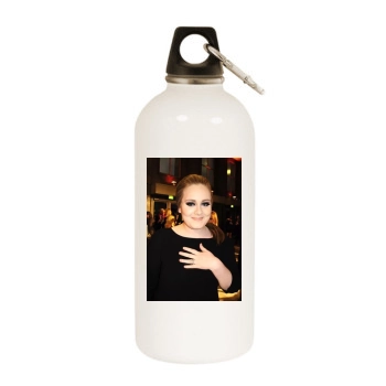 Adele White Water Bottle With Carabiner