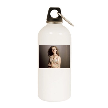 Alexis Dziena White Water Bottle With Carabiner
