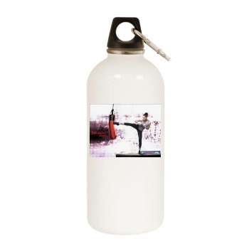 Kickboxing White Water Bottle With Carabiner