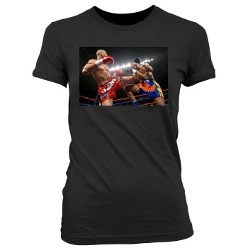 Kickboxing Women's Junior Cut Crewneck T-Shirt