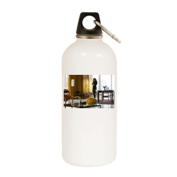 Borgen White Water Bottle With Carabiner