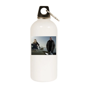 Bron White Water Bottle With Carabiner