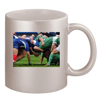 Rugby 11oz Metallic Silver Mug