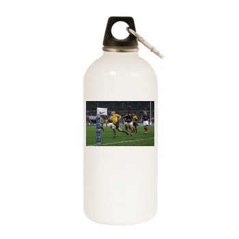 Rugby White Water Bottle With Carabiner
