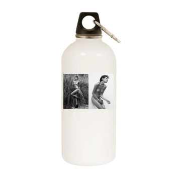 Aida White Water Bottle With Carabiner