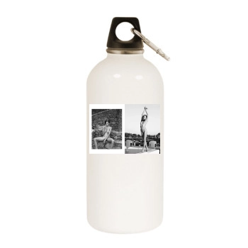 Aida White Water Bottle With Carabiner