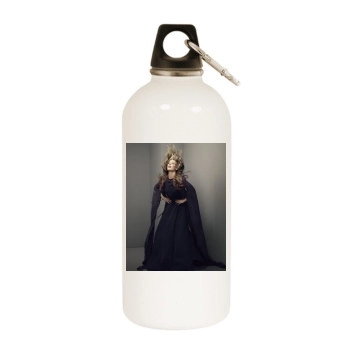Anouk White Water Bottle With Carabiner
