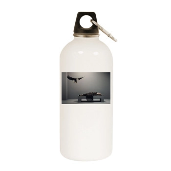 Anouk White Water Bottle With Carabiner