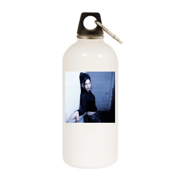 Amy Lee White Water Bottle With Carabiner