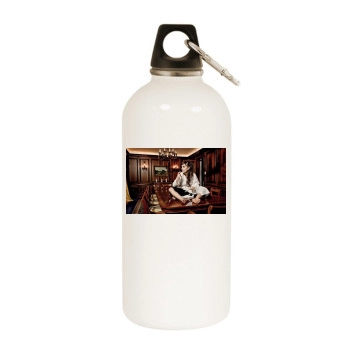 Zaz White Water Bottle With Carabiner