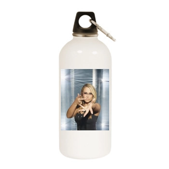 Anastacia White Water Bottle With Carabiner