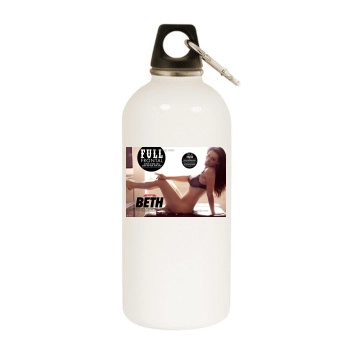 Beth White Water Bottle With Carabiner