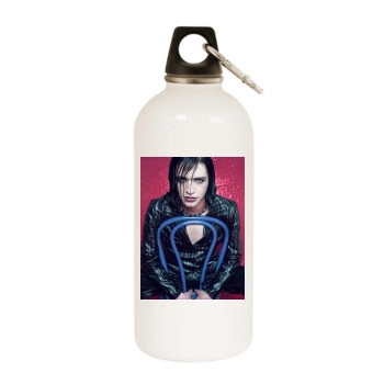 Brian Molko White Water Bottle With Carabiner