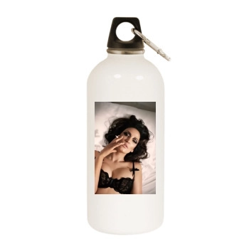 Bleona White Water Bottle With Carabiner