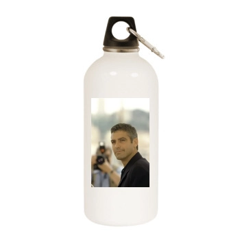 George Clooney White Water Bottle With Carabiner