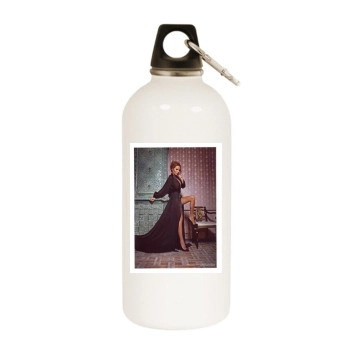 Dara White Water Bottle With Carabiner