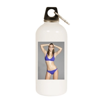 Edurne White Water Bottle With Carabiner