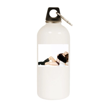 Kate Beckinsale White Water Bottle With Carabiner