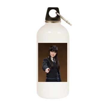 Katie Leung White Water Bottle With Carabiner