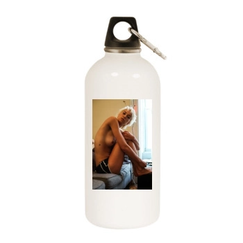 Kelsey White Water Bottle With Carabiner